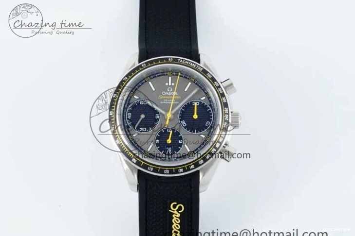 0314 ZipUp Speedmaster Racing Master SS HKF Best Edition Gray Black Dial on Black Rubber Strap A 7811